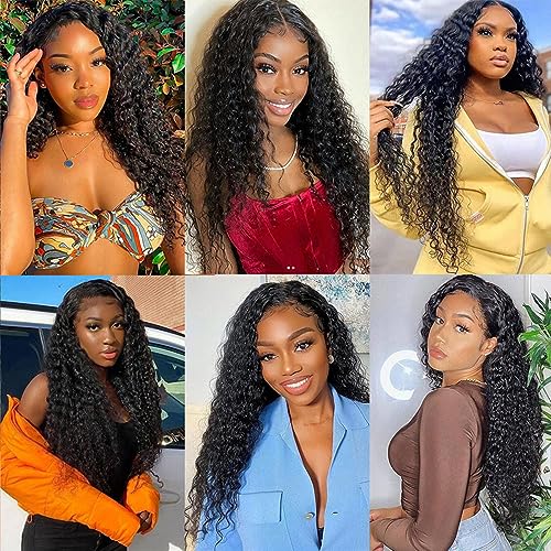 26 28 30 Inch Human Hair Bundles Deep Wave 3 Bundles 100% Unprocessed Brazilian Virgin Human Hair Curly Deep Wave Bundles 300G Machine Double Weft Natural Black Color - Image 7