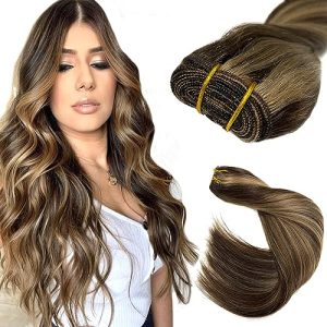 Dark Brown 18 Inch Clip-In Human Hair Extensions for Versatile Styling