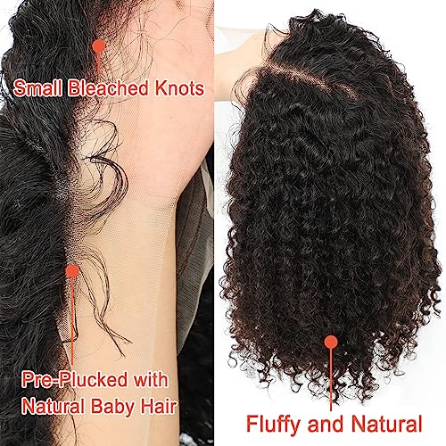 Curly Bob Wig Human Hair 12 Inch Glueless 13x4 Lace Front Wigs Pre Plucked for Black Women 150% Density Mongolian HD Kinky Curly Bob Lace Frontal Wigs Wet and Wave - Image 7