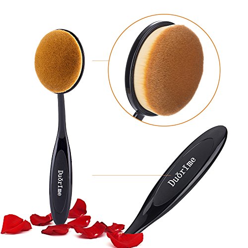 7 Piece Black Oval Makeup Brush Set for Cream Contour Powder Eyeliner - Image 8