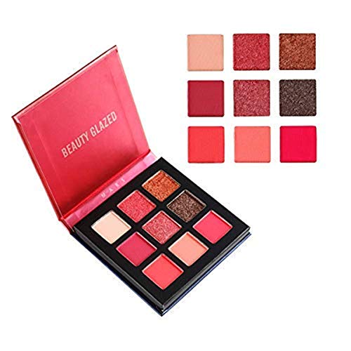 9-Color Waterproof Eyeshadow Palette - Matte Shimmer Glitter Finishes Long-Lasting Wear - Image 3