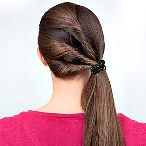 9 Piece Black Spiral Hair Ties Traceless Coil Hair Rings for Women Ponytails - Image 6