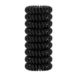 9 Piece Black Spiral Hair Ties Traceless Coil Hair Rings for Women Ponytails