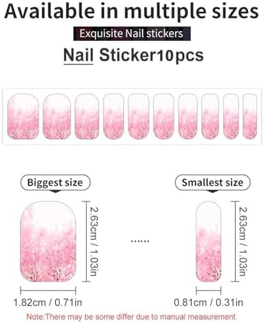 Abstract 5 Sheets Nail Strips Full Wrap Nail Polish Stickers,Curved Wavy Psychedelic Ornament,Self Adhesive Nail Art Decal Strip Manicure Kits for Women DIY Nail,Multicolor - Image 3