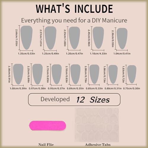 Hand-Painted Acrylic Nails with Delicate Flower Design - Medium Length - Image 7