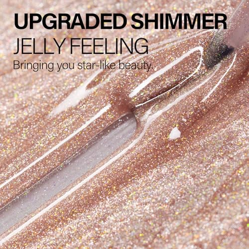 AILLSA Cat Eye Gel Nail Polish Nude Jelly Glitter Gel Polish Iridescent Holographic Nail Polish Gel Shimmer Sparkle Soak Off U V Gel with Magnet Stick for Nail Art Salon DIY at Home 0.27 Fl Oz GE29 - Image 5