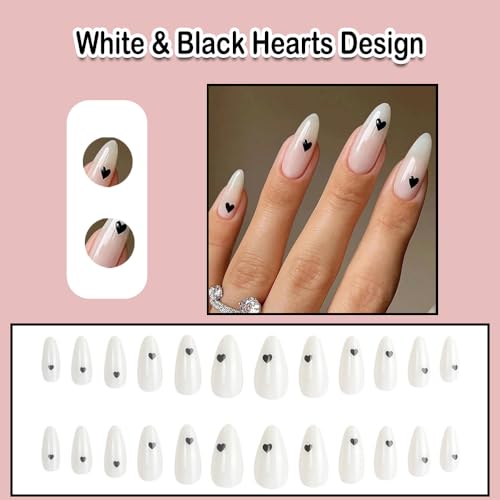 Almond Shape Reusable Adhesive Nail Tips 24 Count for Effortless, Durable Manicures - Image 2