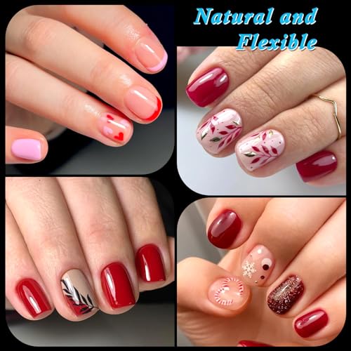 Autumn-Inspired Square Acrylic Nail Design Set for Stylish Fall Manicures - Image 6