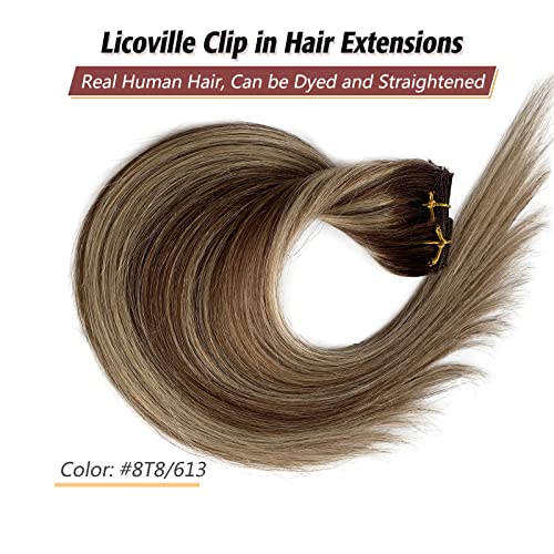 Balayage Brown Blonde Ombre 18 Inch Clip-In Hair Extensions for Instant Volume - Image 2