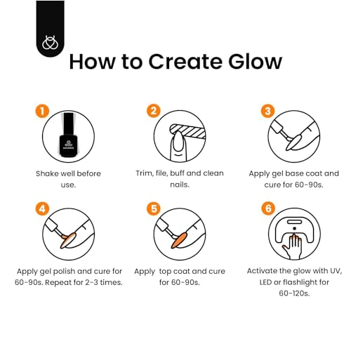 beetles Gel Polish 1 Pcs 15mL Glow in the Dark Orange Gel Manicure Diy Nail Art Gel Soak Off Uv LED Nail Lamp Nail Art Manicure Salon Gel Nail Polish - Image 7