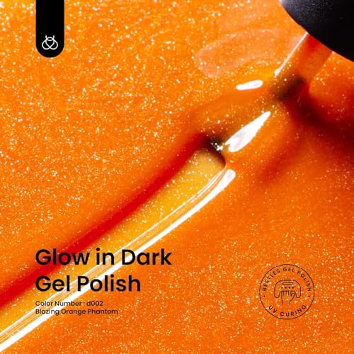 beetles Gel Polish 1 Pcs 15mL Glow in the Dark Orange Gel Manicure Diy Nail Art Gel Soak Off Uv LED Nail Lamp Nail Art Manicure Salon Gel Nail Polish - Image 2