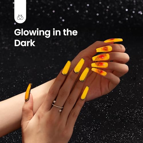 beetles Gel Polish 1 Pcs 15mL Glow in the Dark Orange Gel Manicure Diy Nail Art Gel Soak Off Uv LED Nail Lamp Nail Art Manicure Salon Gel Nail Polish - Image 4