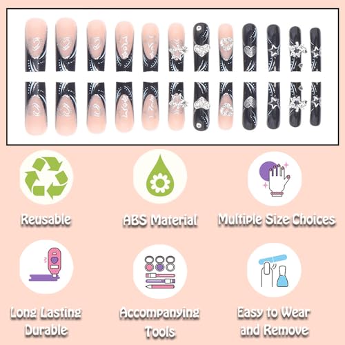 ?Black Acrylic Nails? - Image 3