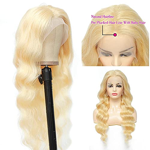 Blonde Lace Front Wigs Human Hair 13x4 613 Lace Front Wig Human Hair Body Wave 613 Frontal Wig Human Hair Pre Plucked with Baby Hair 180% Density 28Inch - Image 8