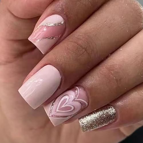 Blue and Gold Acrylic Nail Design