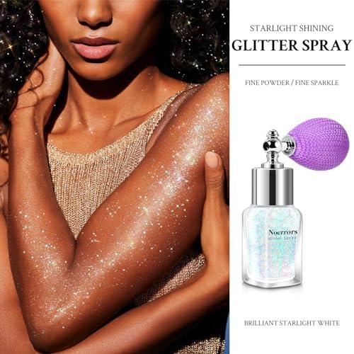 Body Glitter Spray,White Sliver Gold Glitter Holographic Powder for Body Face Hair Clothes,Shimmer Sparkling Highlighter Loose Powder Glitter Shiny Nail Art Craft Design Festival Makeup - Image 2