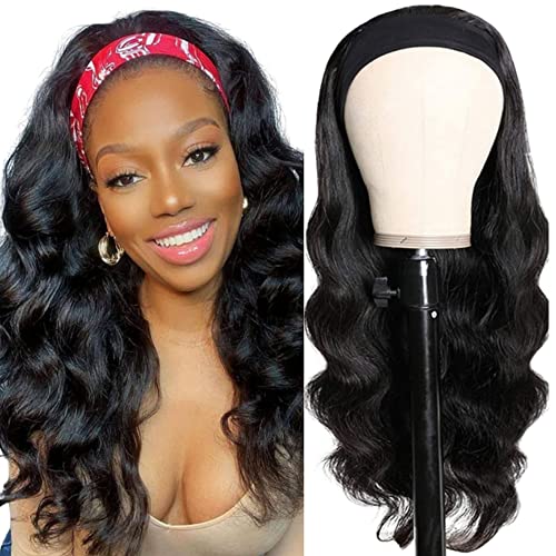 22 Inch Natural Body Wave Human Hair Headband Wig