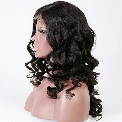 Body Wave Lace Front Wigs Glueless Brazilian Remy Human Hair Natural Bouncy Body Wave Lace Frontal Wigs with Baby Hair for Black Women 16 Inches Natural Color - Image 8