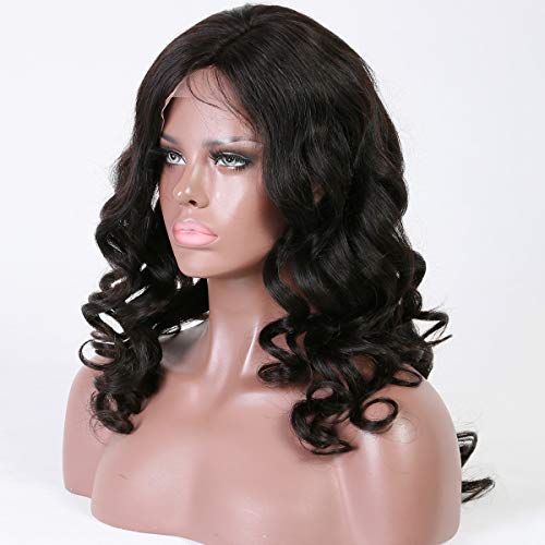 Body Wave Lace Front Wigs Glueless Brazilian Remy Human Hair Natural Bouncy Body Wave Lace Frontal Wigs with Baby Hair for Black Women 16 Inches Natural Color - Image 9