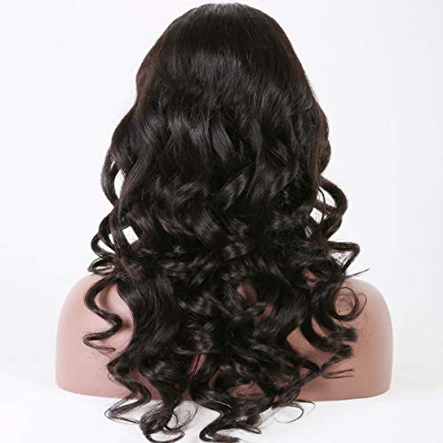 Body Wave Lace Front Wigs Glueless Brazilian Remy Human Hair Natural Bouncy Body Wave Lace Frontal Wigs with Baby Hair for Black Women 16 Inches Natural Color - Image 2