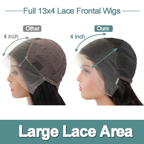 Body Wave Lace Front Wigs Human Hair 13x4 HD Lace Front Wigs Human Hair 180% Density Brazilian Virgin Hair Pre Bleached Pre Plucked Body Wave Human Hair Wig Real Hair Wigs 28 Inch - Image 4
