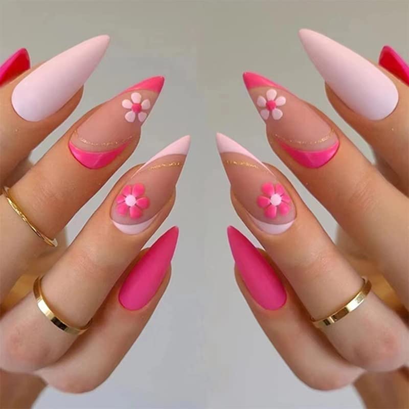 Boho-Inspired Acrylic Nail Designs Set for Creative Nail Art Enthusiasts