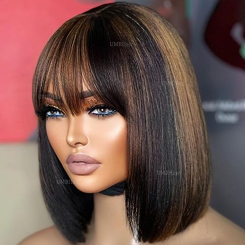 22 Inch Curly Brown Human Hair Wig for Women Natural Look and Feel