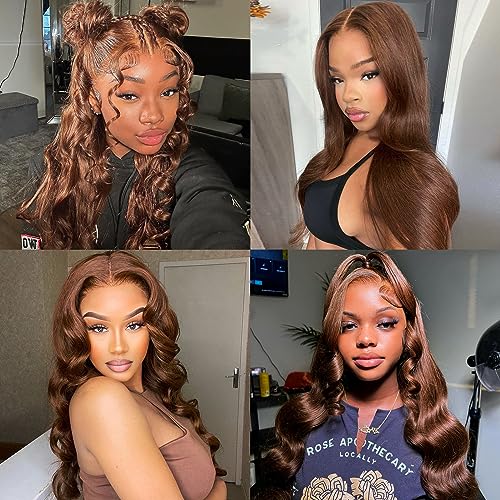 Brown human hair wig in chocolate shade. - Image 6