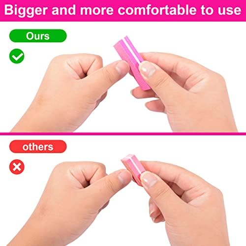 Buffer Block Nail File, 100/180 Grit Sponge Nail Buffers for Acrylic Nails, Mini Buffing Block Double Sided for Manicure Tools 30 Count - Pink - Image 4