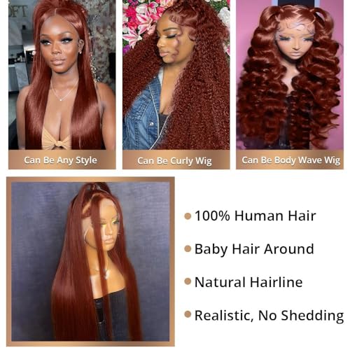 Burgundy 100% Human Hair Wig for Women, Natural Look, Comfortable Fit - Image 5