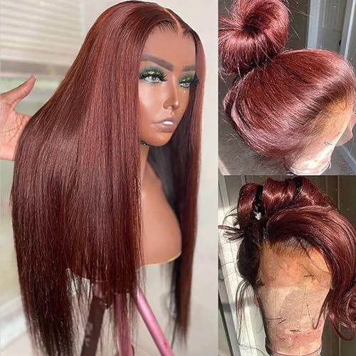 Burgundy 100% Human Hair Wig for Women, Natural Look, Comfortable Fit - Image 2