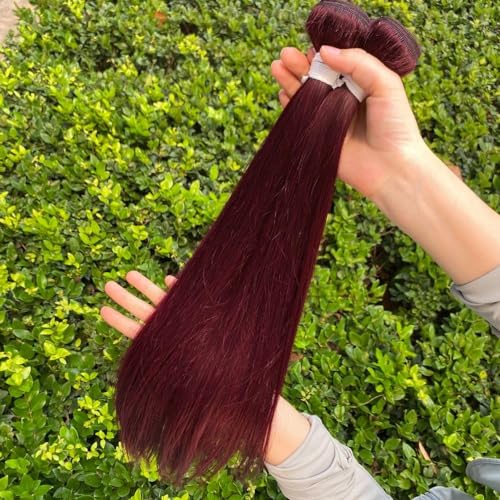 Burgundy 100g Premium Human Hair Bundles for Full-Length Extensions - Image 3