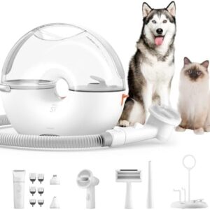 by Neabot S1 Pro Dog Grooming Kits, 3L Capacity Pet Grooming Vacuum with Dog Clippers Nail Grinder, 0dB Noise Grooming, 8 Tools for Shedding, Home Cleaning