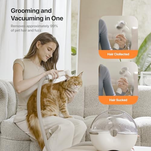 by Neabot S1 Pro Dog Grooming Kits, 3L Capacity Pet Grooming Vacuum with Dog Clippers Nail Grinder, 0dB Noise Grooming, 8 Tools for Shedding, Home Cleaning - Image 3