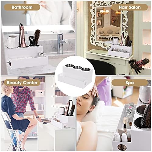 BYOOTIQUE Wall Mount or Countertop Acrylic Blow Dryer Holder and Bathroom Hair Tool Organizer - Image 9