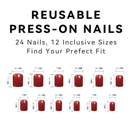 Chic Short Acrylic Nails for Stylish Looks - Easy Application, Durable, Pack of 24 - Image 7