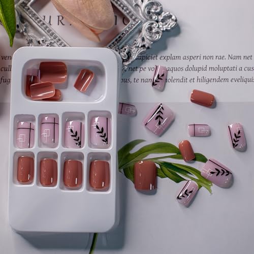 Chic Short Acrylic Nails for Stylish Looks - Easy Application, Durable, Pack of 24 - Image 4