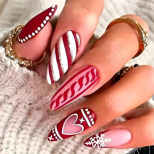 Christmas Acrylic Nails Almond