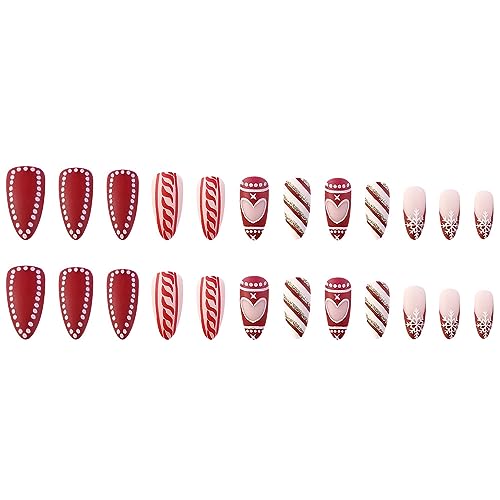 Christmas Acrylic Nails Almond - Image 2