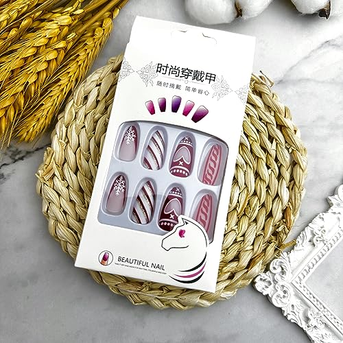 Christmas Acrylic Nails Almond - Image 5