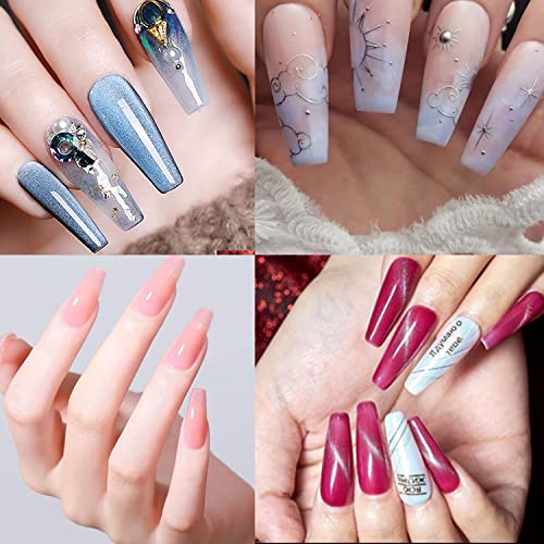 Coffin Soft Gel Nail Tips - EJIUJIUO 550 Pcs Full Cover Fake Nail Tips for Acrylic Nails Soak Off Pre-buff Nail Tips PMMA Clear Ballerina Artificial Nail Tips with Case for Nail Salon and DIY Nail Art - Image 5