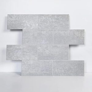 COLAMO LUXURY 10 Sheet Gray White Peel and Stick Large Subway Tile Faux Stone Tile for Kitchen Wall Backsplash,RV Self Stick Tiles For Bathroom Accent Wall, Stick On 12”x12” Adhesive Mosaic Wall Tiles