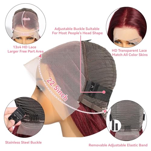 Colored Full Lace Human Hair Wig for Women - Natural Look, Adjustable Size - Image 6