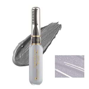 Colored Temporary Hair Mascara Non-toxic Instantly Hair Color Professional Hair Stick for Girls & Women,Temporary Washable Hair Color Chalk Rainbow Hair Mascara for Party Cosplay (07#Silver Gray)