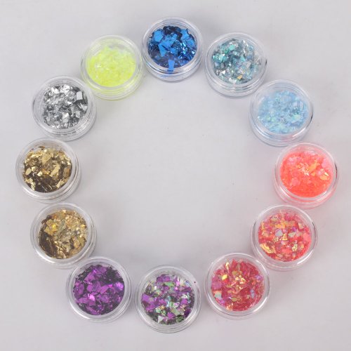 Crushed Shell Acrylic Nails
