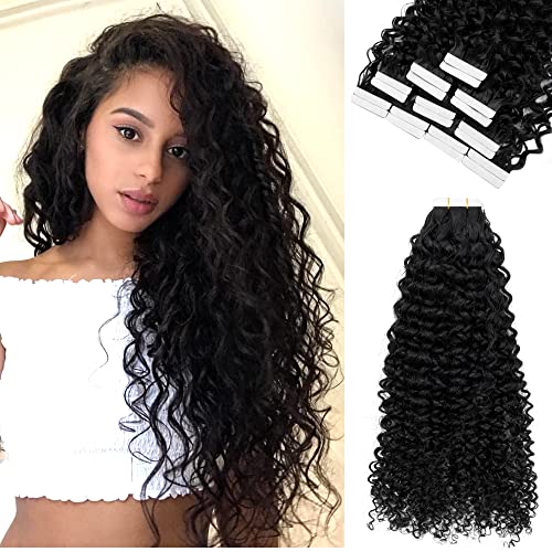 20-Inch Curly Human Hair Clip-In Extensions Natural Look for All Hair Types