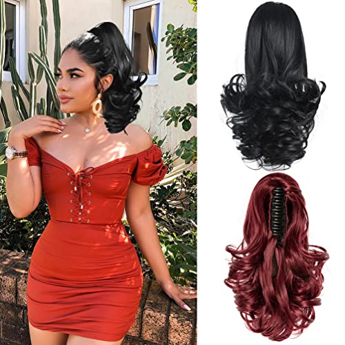 Curly human hair ponytail extension.