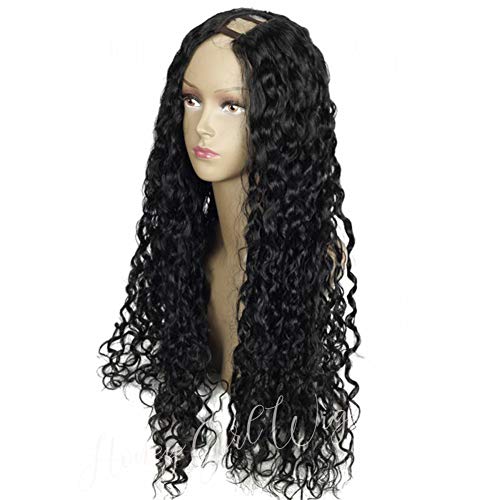 Human Hair Curly U Part Wig Natural Look Adjustable Straps 20 Inch - Image 2
