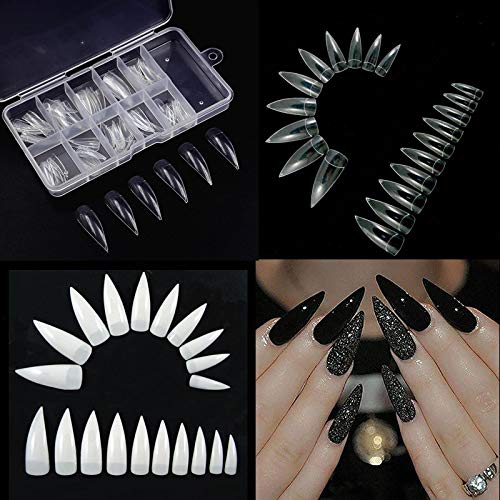 Curved Acrylic Nail Tips 100 Piece Set for Easy Flawless Application - Image 4