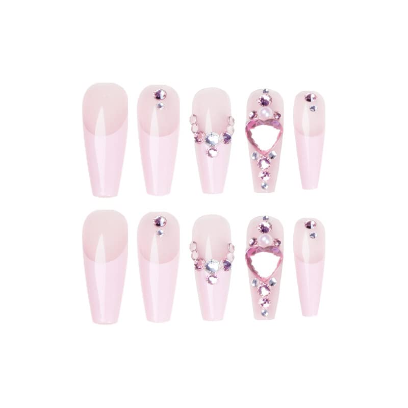 Cute Long Coffin Acrylic Nail Set, 24 Pieces Baddie Style for Chic Nail Art - Image 3